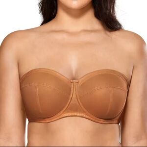 DELIMIRA Nutmeg Brown Underwire Unlined Convertible Bra Size 46C